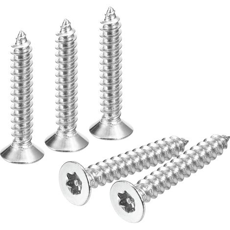 50Pcs Vis À Tête Plate Fraisée Torx M5 x 35mm Pour Bois (Argent) (1/5)