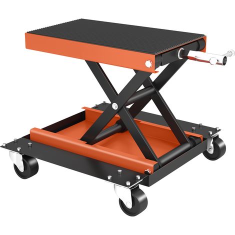 Motorradhebebühne 500 kg Tragkraft, Höhenverstellbar 135-390 mm, Stahlkonstruktion Orange