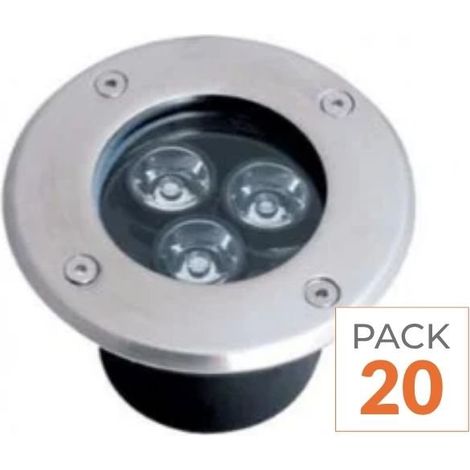 Spot LED Encastrable Extérieur IP65 220V Sol 3W 80° (Pack de 20)