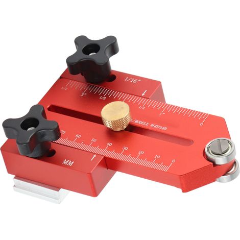 Gabarit de coupe allongé pour scie circulaire à table, idéal pour les coupes répétitives de bandes étroites. Compatible avec une défonceuse à ruban. (1/5)