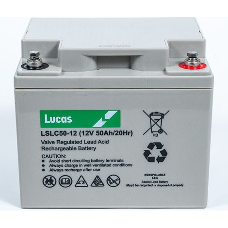 Batterie Plomb Etanche Stationnaire et Cyclage Lucas VRLA AGM LSLC50-12 12V 50Ah. (1/3)