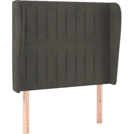 Maison Exclusive - Cabecero con orejas de terciopelo gris oscuro (1/5)