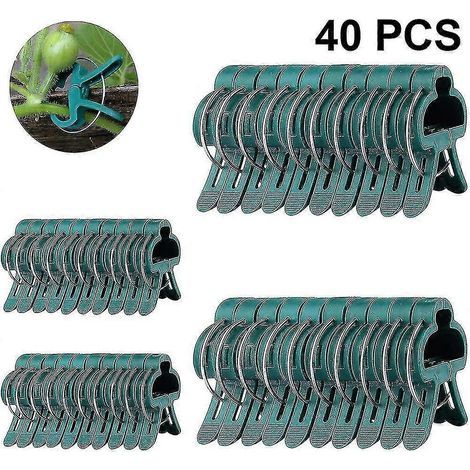 40 Pflanzenclips, Tomatenclips und Stützen für Gartenpflanzen, Clips für Kletterpflanzen, Rankenclips zum Begradigen. (1/3)