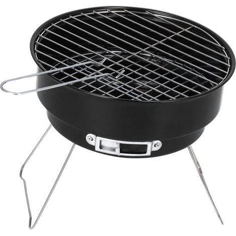 Mini barbecue rond et portable au charbon de bois pour la cuisine en plein air et le camping (1/5)