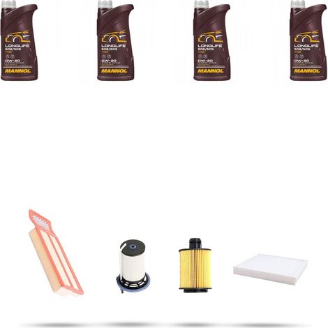 Kit tagliando 4 FILTRI e 4L OLIO compatibile con Fiat Panda III 1.3 D Multijet 59kw dal 2014 (1/5)