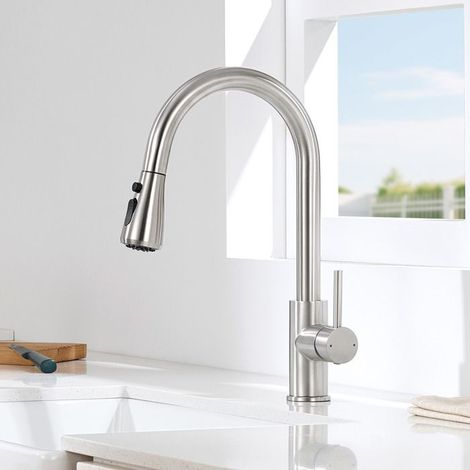 1 Mitigeur Cuisine,Douchette Extractible 40CM,Acier Inoxydable 304,Rotatif 360°,3 Modes Jet,Cuisine