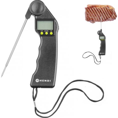 Thermomètre numérique avec sonde pliable, Noir, 160x55x(H)20mm - Hendi (1/5)
