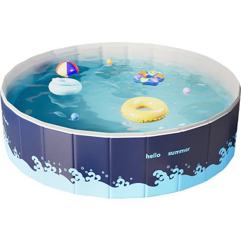 Piscine pliable sans gonflage pour enfants, bassin de jeu domestique, avec clôture de bac à sable, jeux d'extérieur et intérieur (1/4)