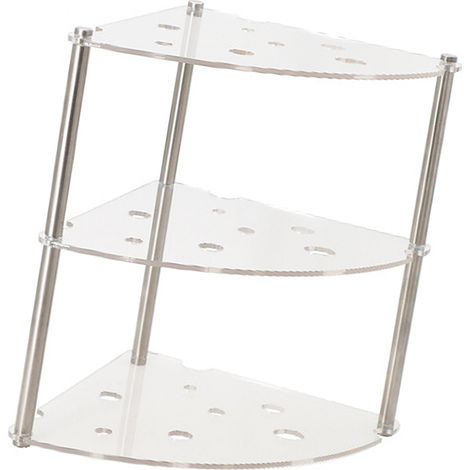 Étagère de rangement de bureau à 3 niveaux en acrylique et métal, minimaliste et transparente. (1/5)