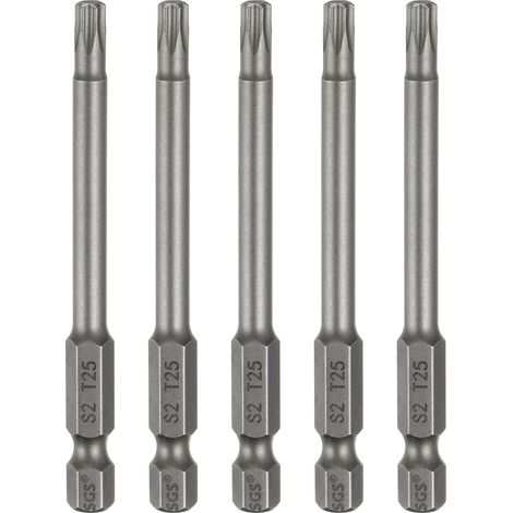 5Pcs Embout Tournevis T25 Tête Torx Douille Hexagonale 1/4" (1/5)