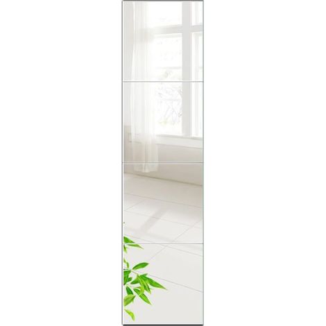 Miroir carré 26x26 cm, miroir mural carré en mosaïque, lot de 6 pour porte, salle de bain, salon (1/5)
