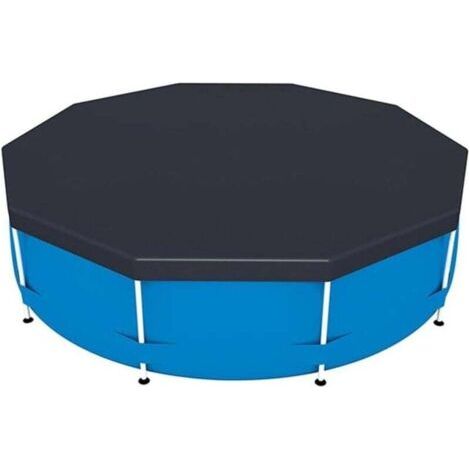 Green Mobility-Couverture de piscine Flowclear 457 cm, couverture de piscine ronde Bestway, en PE tressé épais (1/4)