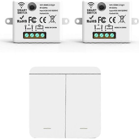 Récepteur relais RF 433 MHz avec 1 commutateur de panneau à 2 voies -- (1/5)
