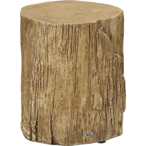 Table d'appoint effet tronc d'arbre en béton avec pieds réglables, Ø37 x 43 cm, intérieur et extérieur (1/5)
