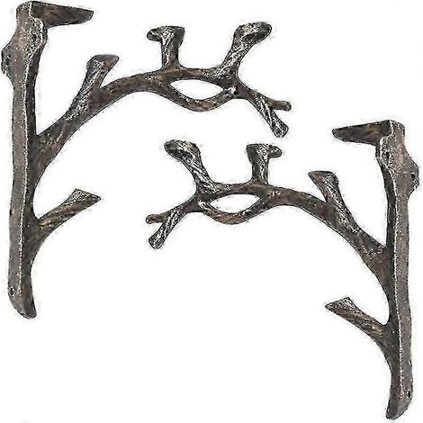 Support d'étagère triangulaire en fonte, style rétro, lot de 2, fixation murale (1/5)