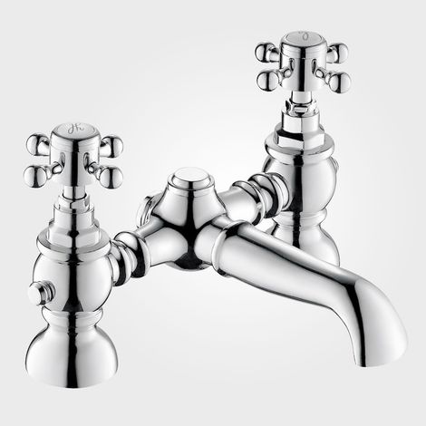 Churchill Traditional Cross Head Chrome Deck Mounted Bath Filler Tap