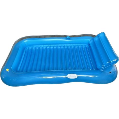Charmofun Matelas Gonflable Piscine Adultes, Hamac Gonflable Piscine, Flottante Fauteuil de Piscine Tanning Pool, Matelas Piscine avec Coussins 208  130 cm pour Piscine Fêtes de Plage