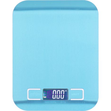 Ortviai Balance électronique de cuisine en acier inoxydable 5 kg / précision 1 g pour pâtisserie et préparation culinaire