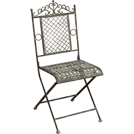 Biscottini Sedie da Giardino in Ferro Battuto L41,5xPR49,5xH96,5 - Sedie da Esterno Vintage - Arredo Giardino e Terrazzo - Sedia Ferro Battuto Rustica (1/3)