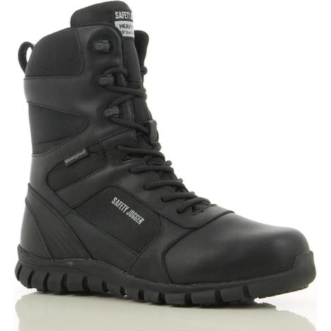 Safety Jogger – Chaussure de sécurité rangers S3 ESD WR sans métal – Cuir et nylon noir – Semelle anti-perforation textile aramide – Embout en nano carbone (1/3)