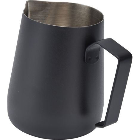 450ml bec verseur épais pour latte art, gobelet à lait cylindrique noir, tasse à café mousseuse (1/5)