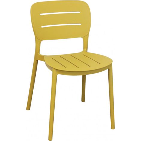 Sedia senza braccioli in polipropilene impilabile 52.5x44xH79 cm Giselle -  Giallo
