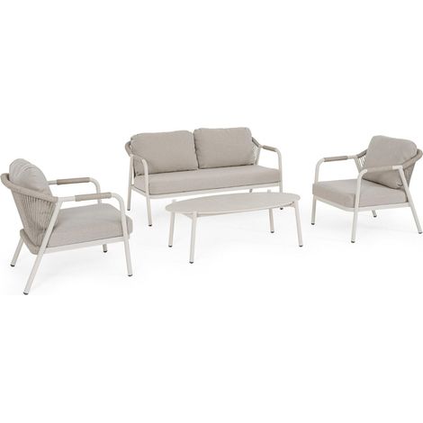 Set Salotto Miravet 4 Pezzi con Divano 2 Poltrone e Tavolino Wall Bizzotto (1/4)