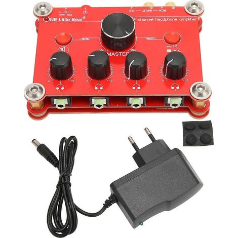 Amplificateur de casque 4 canaux avec contrôle de volume indépendant, utilisation facile, amplificateur de puissance audio (1/4)
