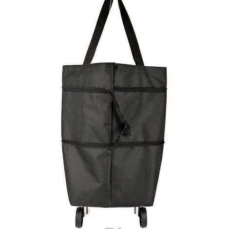 Chariot de courses pliable sac léger en tissu Oxford pour courses linge et activités plein air design compact pliable (1/5)