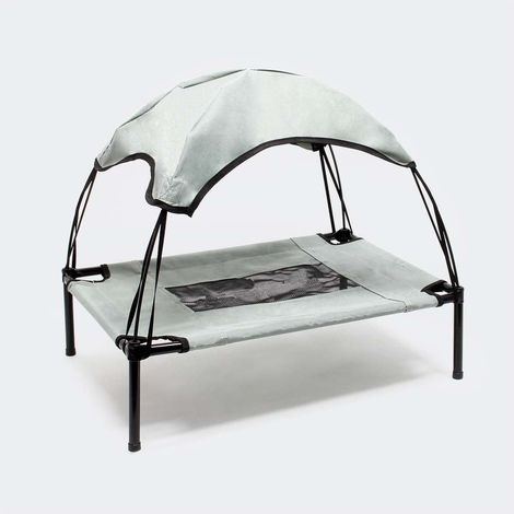 Tumbona para perros 60 cm 15 kg máx. Cama elevada protección solar S relax gris 160000527