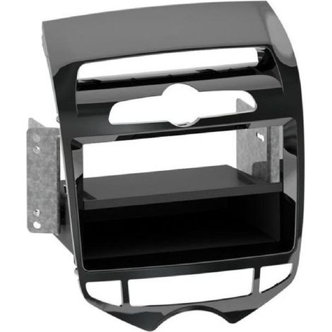 Facade autoradio 1DIN compatible avec Hyundai Ix20 clim auto ap10 - noir - avec vide-poches