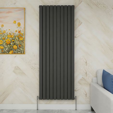 SKY Bathroom 1800x680mm Double Anthracite Vertical Flat Panel Radiator Designer Central Heating Radiator (1/5)