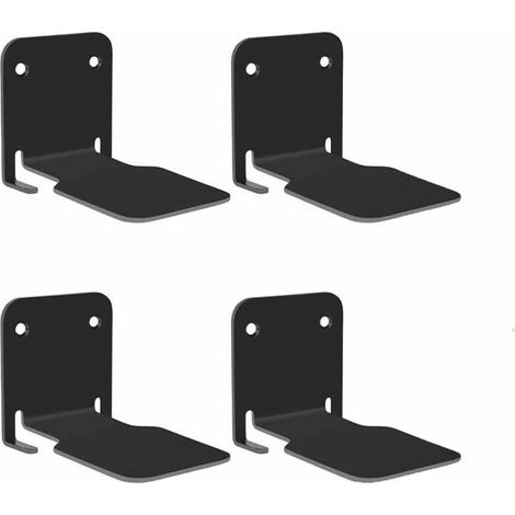 Unsichtbares Wandregal – 4-teiliges Set – Stabile Metallhalterung – Geeignet für Büro, Schlafzimmer und Wohnzimmer – Dekoratives Wandregal – Inkl. Montagematerial – Schwarz (1/5)
