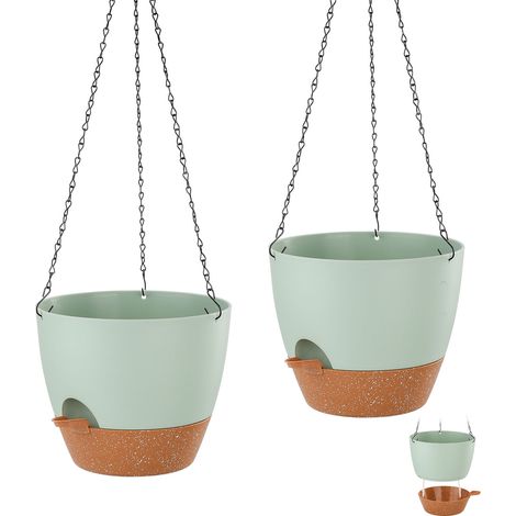 1 Pot suspendu, arrosage automatique, polypropylène, indicateur niveau eau, intérieur extérieur (1/5)