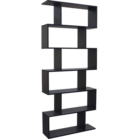 Libreria in nobilitato bilaminato a 6 ripiani Linea Elegance -  Black