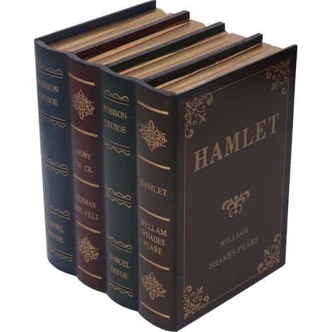 Coffret Vintage Style Texture Couvercle Doré Rangement Livre Décoratif Panneau Rigide pour Maison Grand Format (1/5)