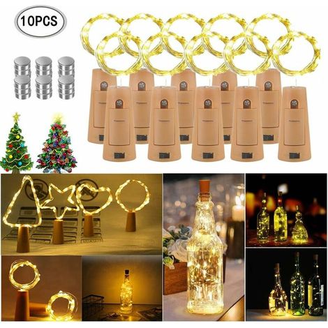 10 Pieces 20 LED 2M Bottles Light Warm White Wine Bottle Light Mood Lights (1/5)