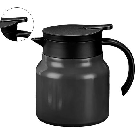 Théière isotherme 1000 ml avec séparateur eau/thé amovible, idéale pour la maison (noire).