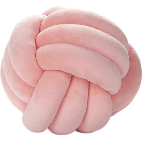 Rundes Dekokissen mit Knotenmuster für Schlafzimmer, Sofa und Zuhause-Pink (1/5)