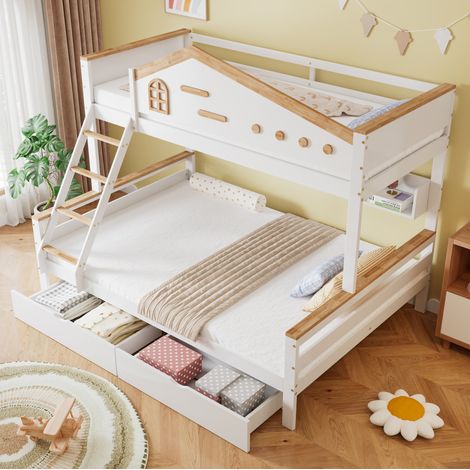 Letto a Castello 90x200 cm con Spazio Contenitore e Design Originale (1/5)