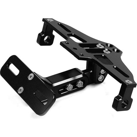 Universel Moto Supports de Plaque D'immatriculation Réglable pour MT-07 MT-09 YZF-R6 R125 Z650 Z750 Z900 S1000/R Duke 125 390 690 SMC Suzuki Bandit 650 1200 1250 (Noir) (1/5)