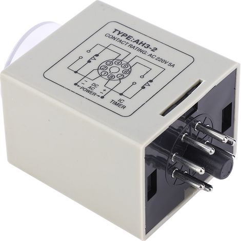 Relais de temporisation AH3-2 compact programmateur de délai temporisateur 220V AC plastique ignifuge 80x40x50mm 2NO2NC 5A pour commande automatique 1 pièce (1/5)