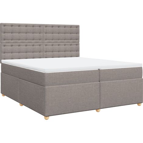 Maison Exclusive - Giroletto a Molle con Materasso Tortora 200x200 cm in Tessuto (1/5)