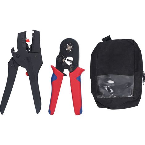Kit d'outils de sertissage : pince à sertir, pince à dénuder, pince à sertir les câbles, manchons de connexion, couteau à dénuder
