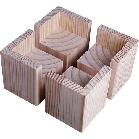 meubelverhogers - 4 stuks - Houten meubelverhogers - kantoorbedverhoger - Meubelhefvoeten - Voeten - omhoog voor bed Bureautafel - 66 cm - hout - Verhoog de hoogte met 5 cm - meubelpoten