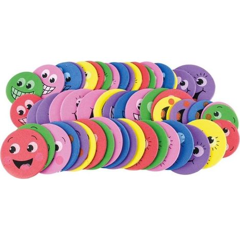 Smiley-Schaumstoffaufkleber, 54 Stück