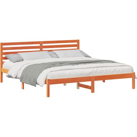 Maison Exclusive - Bettrahmen Wachsbraun 180 x 200 cm Massives Ki