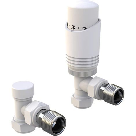 Angled Thermostatic Radiator Valve Pack White