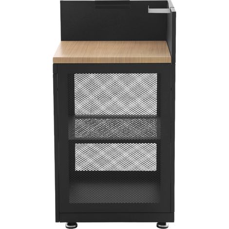 Outdoor kitchen steel and wood decor 1 shelf L60cm black - Milos