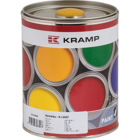 Vernice adatta per macchine Komatsu, gialla, a partire da agosto 2007, 1 L, codice 147808KR. (1/4)